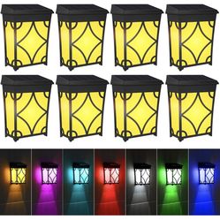 Brand New Solar Fence Light Outdoor Multi Color (8 Pack)