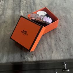 Pink Hermes Clock Bracelet