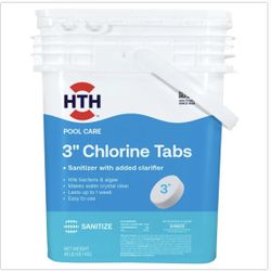 HTH 3" Chlorine Tablets for Pool Sanitization, 40 lbs.