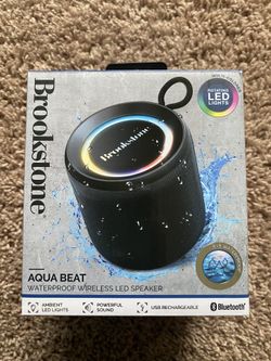 Brookstone Aquabeat Wireless IPX6 LED Speaker