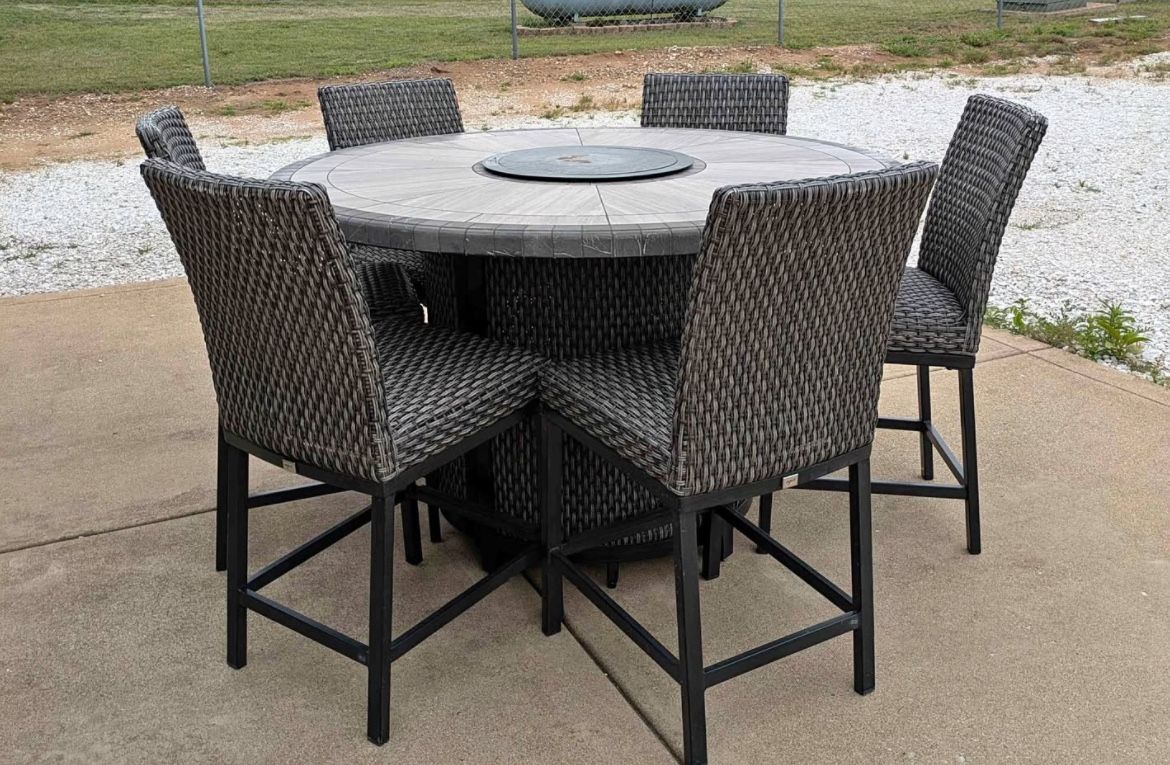 Patio set with fire ring