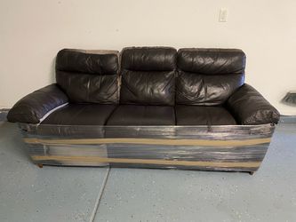 Faux brown recliner