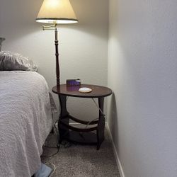 Table With Lamp And Power Strip
