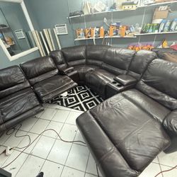 Leather Sectional Recliner 