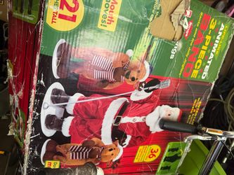 Vintage Gemmi. Santa and dancing reindeer animated toy