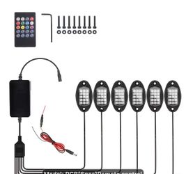 6pc LED Rock Lights RGB W/Remote