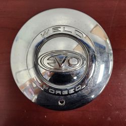 Pair Of Weld Racing 614-5510 EVO Forged Chrome Wheel Rim Center Cap 7-1/2" Diameter  Thumbnail