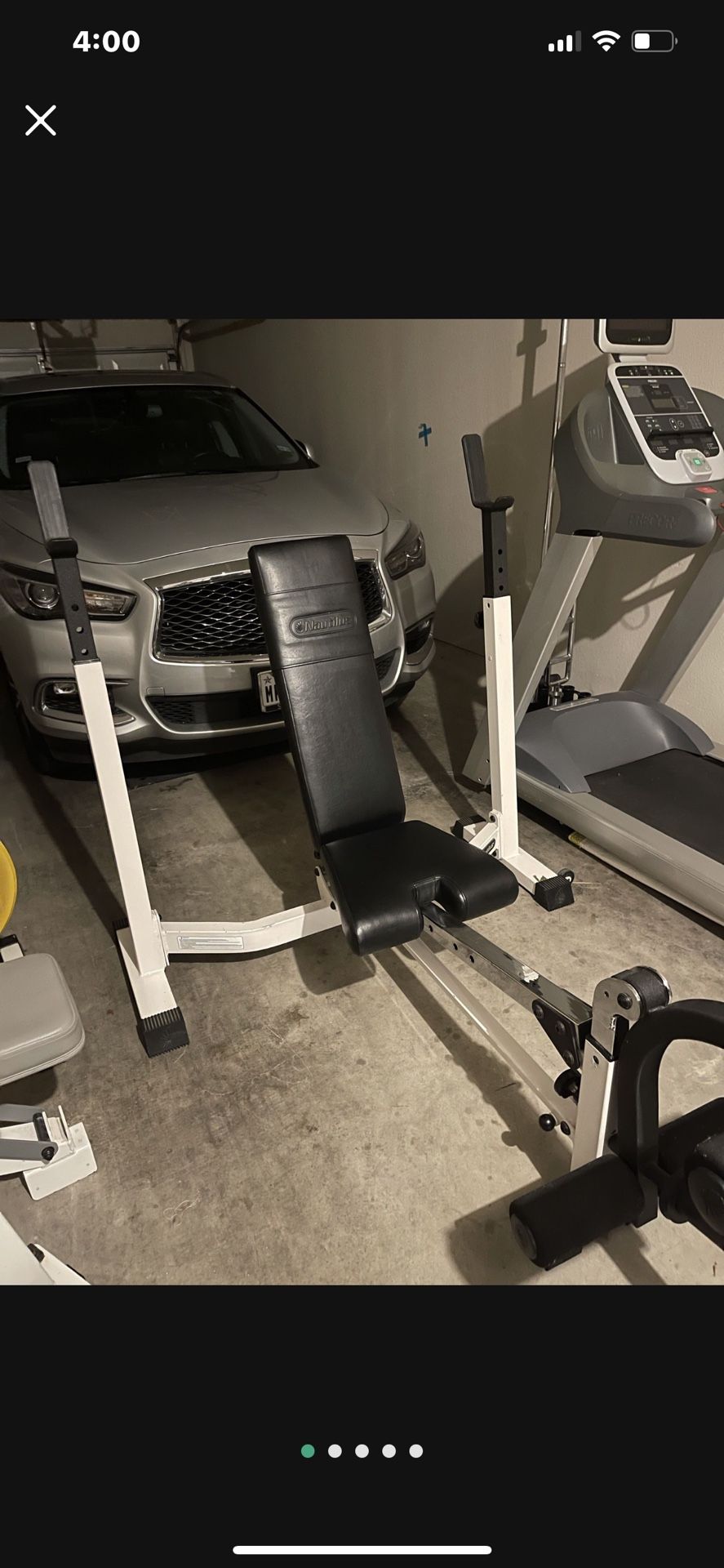 Nautilus NT 1430 Fold Up Olympic weight bench with Squats