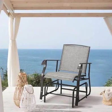 SALE! New Single Metal Outdoor Rocking Chair, Porch Swing Glider Chair