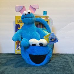 Cookie Monster Plush Easter Filled Basket NWT