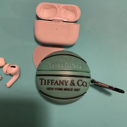 2 Apple Air Pod Pros and Tiffany&Co Case Extra AirPod Charging Case 
