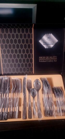 NEW 24Pc Polished Cutlery Set