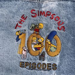 Vintage Denim Blue Jean Jacket - The Simpsons 100 Episode