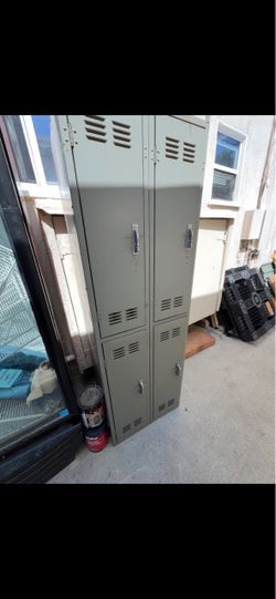 Metal Double-Tier Lockers Set of Two