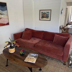 90” Paprika Scandinavian Designs Sofa- Only 1 Year Old 