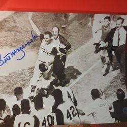 Bill Mazeroski HOF Signed/Autographed 8x10 Pirates W/coa & top loader 