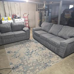 Lane Furnishing Gray Sofa and Loveseat Set