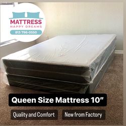 Queen Size Mattress 10 Inches Thick Excellent Comfort Also Available: Twin, Full And King New From Factory Delivery Available