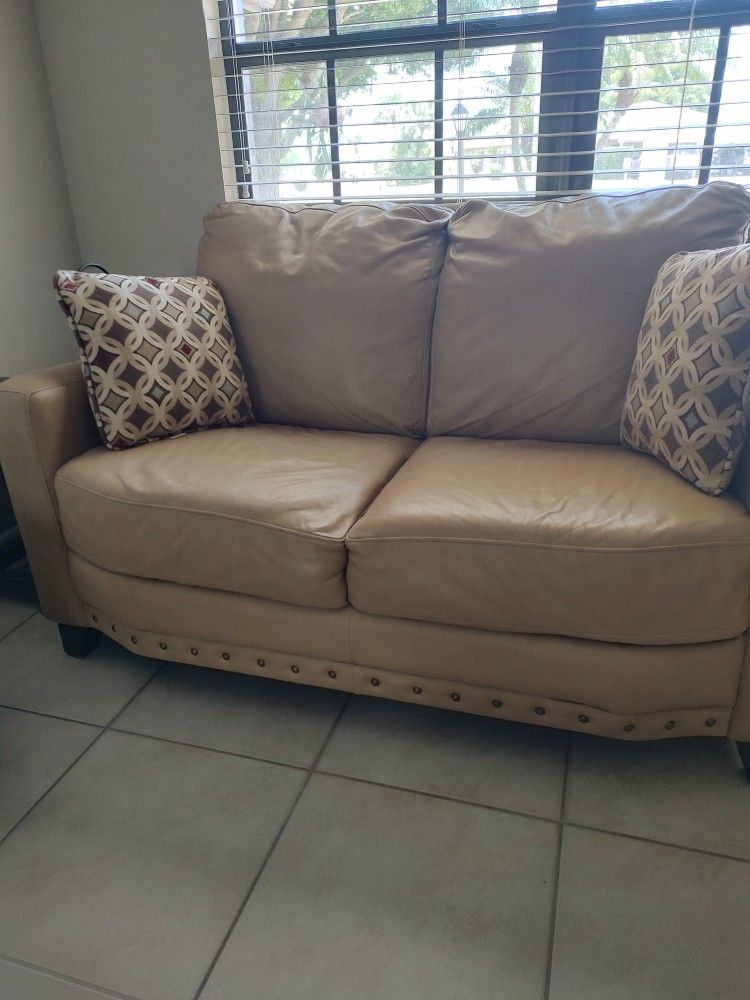 Leather Loveseat And Matching Chair