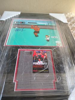 Mike Tyson Signed Custom Framed Photo Display with "Punch-Out!!" Nintendo Game Cartridge (JSA & Tyson)