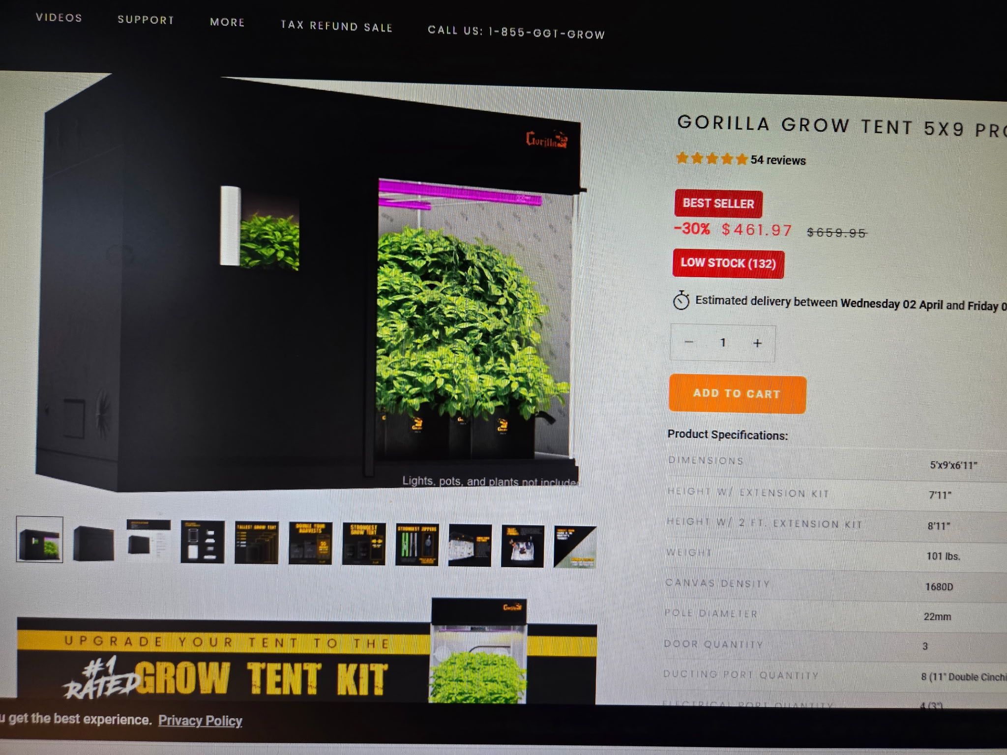 Gorilla Grow Tent 5x8