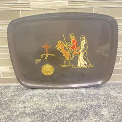 Vintage Couroc Monterey Tray: 200th Anniversary Conquistador Scene