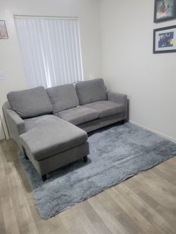 Small Grey L shaped sofa