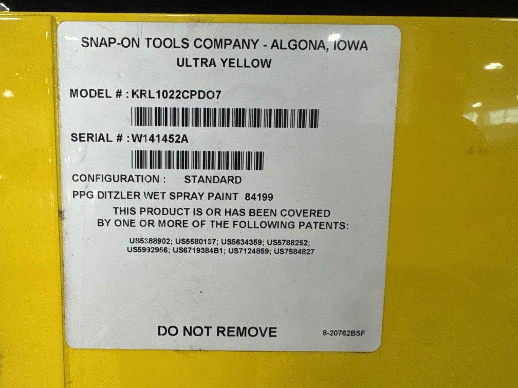 SNAPON TOOLBOX YELLOW