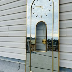Vintage Large Mirror Clock Pendulum 1970’s 1980’s