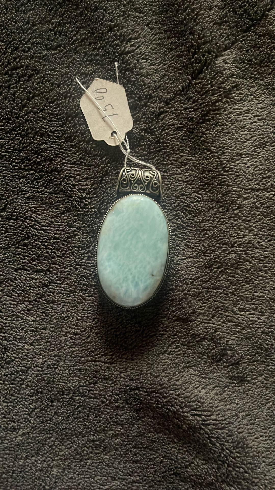 Aquamarine gem Pendant On Silver