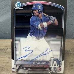 ZYHIR HOPE 2025 BOWMAN CHROME BASE AUTO #CPA-ZH LOS ANGELES DODGERS