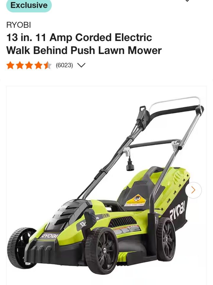 RYOBI ELECTRIC COMPACT PUSH LAWN MOWER