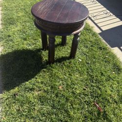 Wood Round Accent Table