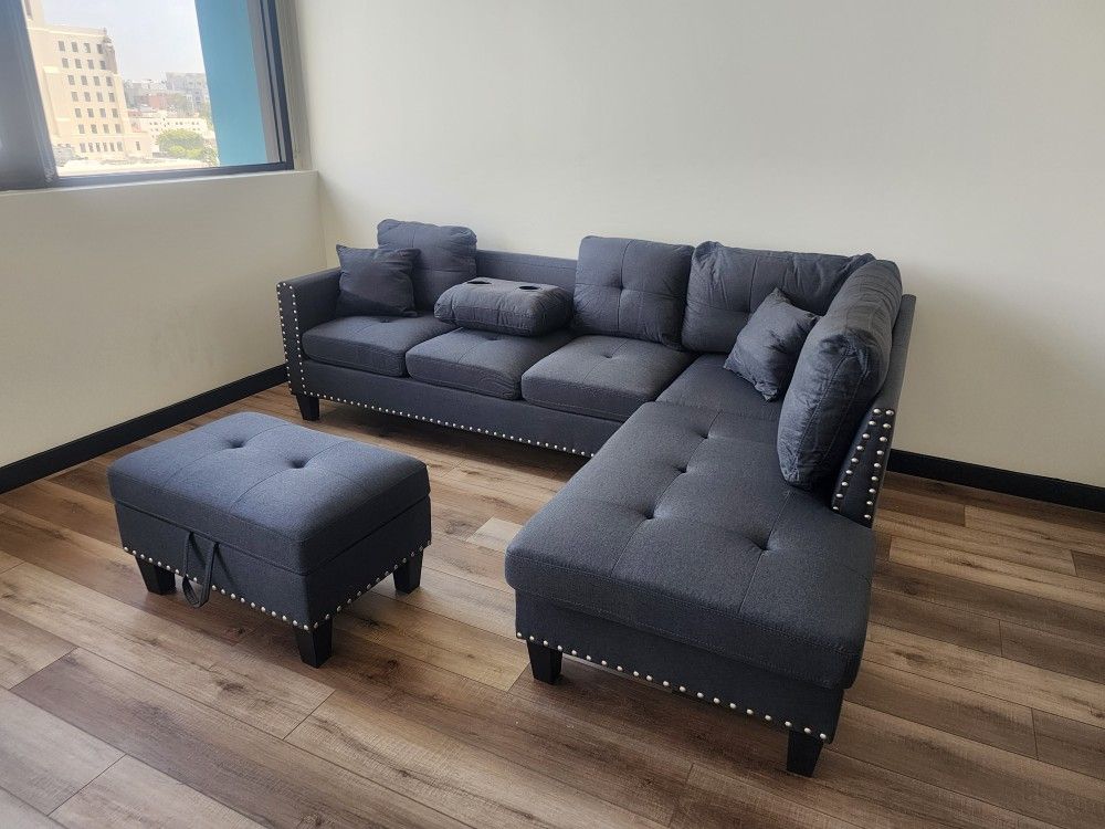New Sectional With Ottoman Included