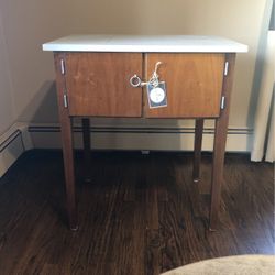 **Small Desk** Mid-Century Sewing Machine Desk With Chair