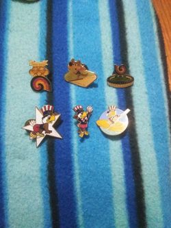 (6) Lot Assorted Olympic Pins. 3 Sam The Olympic Eagle 1984 Los Angeles Olympics 2 From 1988 Seoul 1988 Olympics And 1 (Vucko) From 1984 Winter Olympi