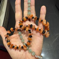Natural Gemstone Double Raw Bracelets/Neckless  