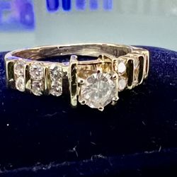  💍 Stunning 14k Yellow Gold 71ct Diamond Engagement Ring