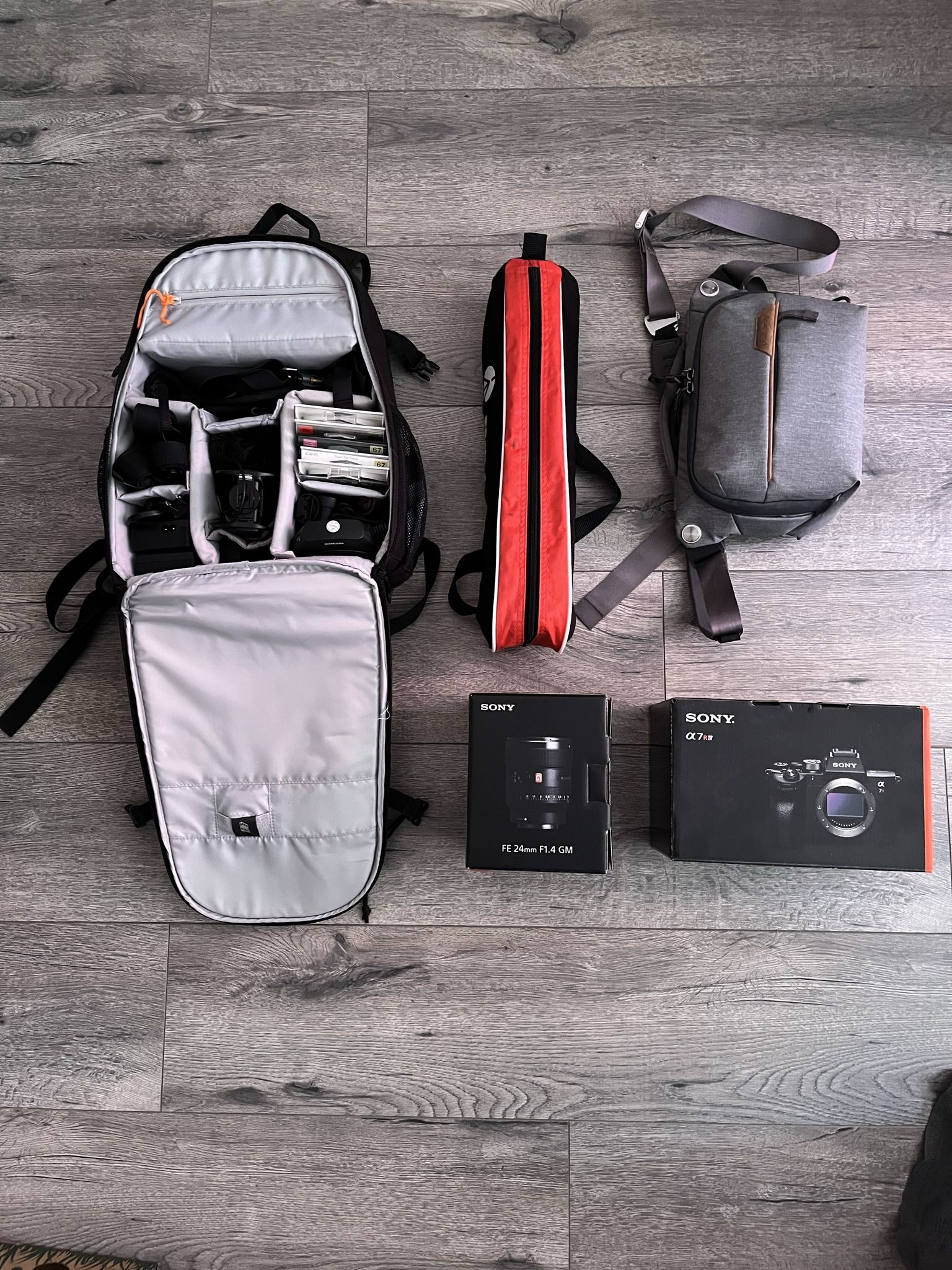 Sony a7rIV (4) Full Frame Camera And Sony G MasterFE 24mm F 1.4 Lens W/kit items