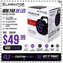 Eliminator Spot LED Par UV Blacklight Glow In The Dark Effect Sound Mode DMX MINI PAR 🚨 Payment Options Available 🚨 No Credit Needed 🚨 