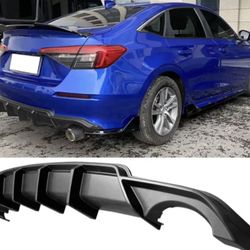 For 22-23 Honda Civic Sedan FE-C Style Rear Bumper Lip Diffuser Spat Matte Black