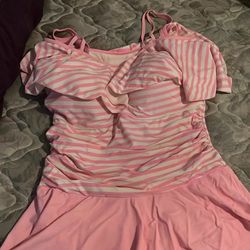 Pink one piece swimdress