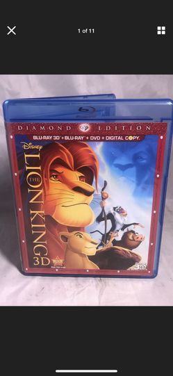 Disney Lion King Blu-ray 3D DVD Digital + Soundtrack Diamond Red No Slipcover. Condition is Like New. Shipped with USPS