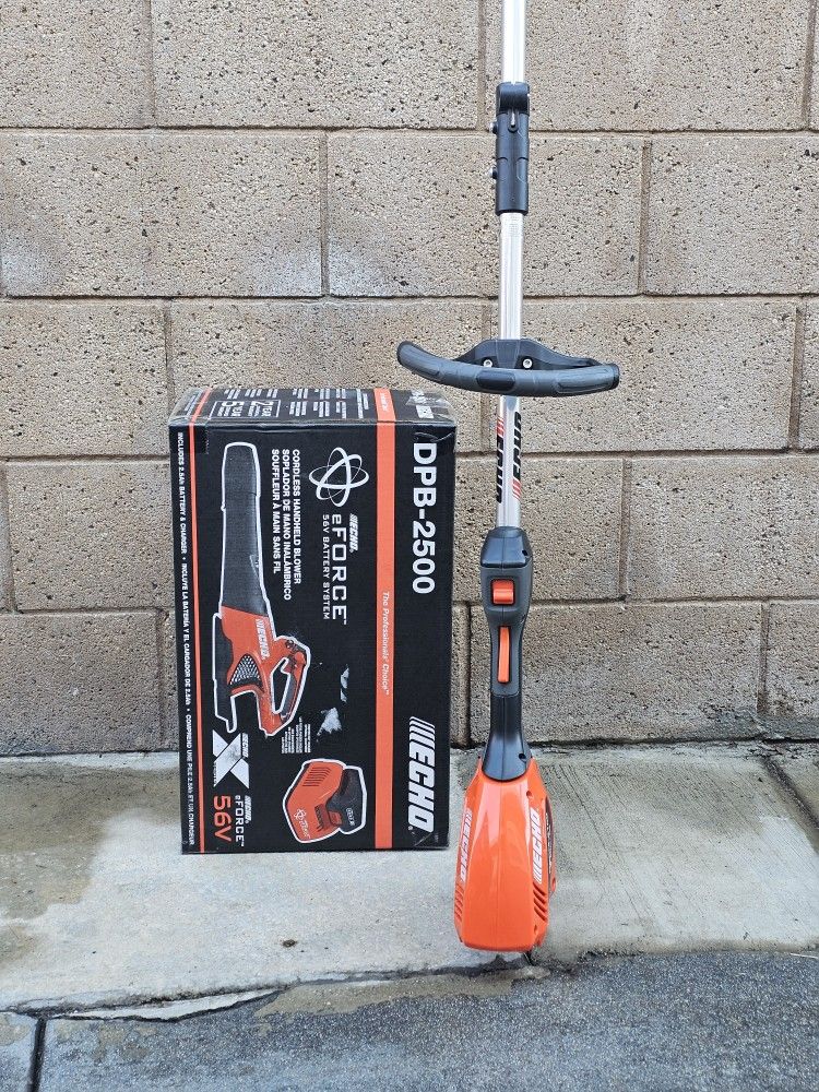 Echo 56V Cordless Battery 16 in. String Trimmer and 151 MPH 526 CFM Blower Combo Kit w/ 2.5Ah Battery and Rapid Charger (2-Tool)