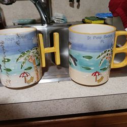 New Beachy Coffee Cups With H An B 5 For Set Firm Paid12.99each Lots See My Post Go Look