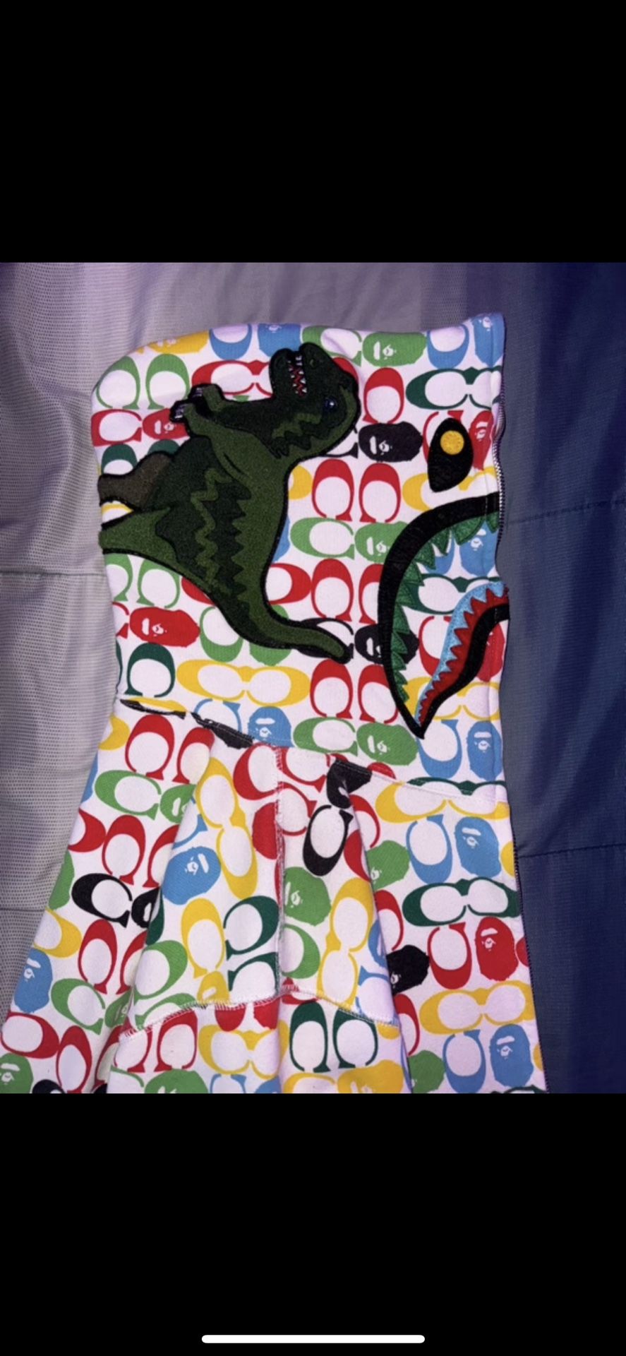 bape x coach shark hoodie multi color