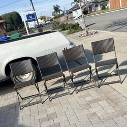 4 Wicker Outdoor Folding Patio Chairs – Target $200 Set – Take All 4 for $97