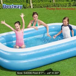 Spacious and Durable Bestway Family Inflatable Pool 262x175x51cm - Easy, Quick Setup for Indoor/Outdoor Fun, Multiple Components Included