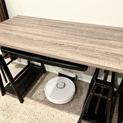 Adjustable Height Desk Or Dining Table With Keyboard Tray 