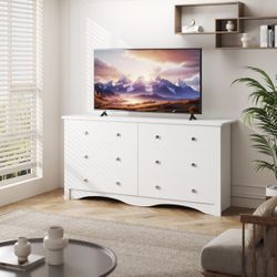 6 Drawer Dresser, White - WD23